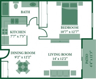 1 bed, 1 bath, 600 sqft, $1,059