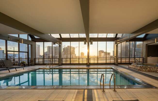 the pool at the top of the building has views of the city