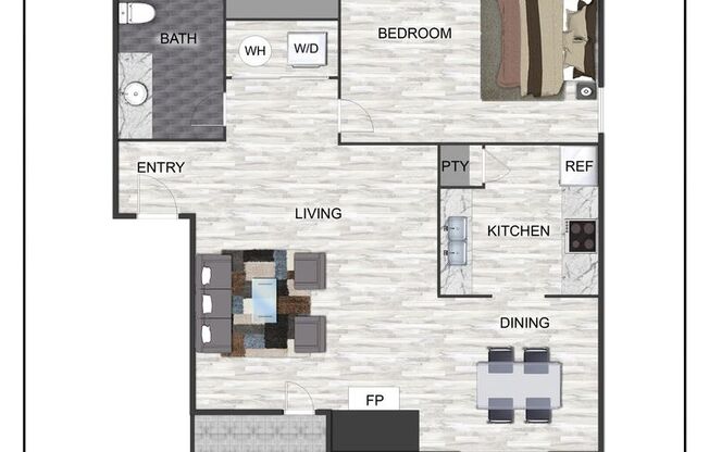 1 bed, 1 bath, 660 sqft, $1,075, Unit 206