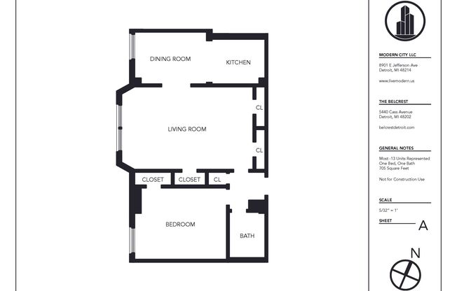 1 bed, 1 bath, 708 sqft, $1,269, Unit 812