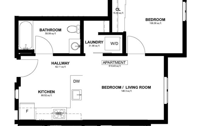 1 bed, 1 bath, 111 sqft, $1,600, Unit Shared Unit - SinglePrivateRoom