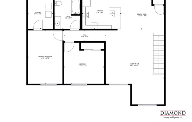 2 beds, 1 bath, 1,341 sqft, $1,615, Unit 1604-03