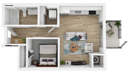 1 bed, 1 bath, 461 sqft, $1,454