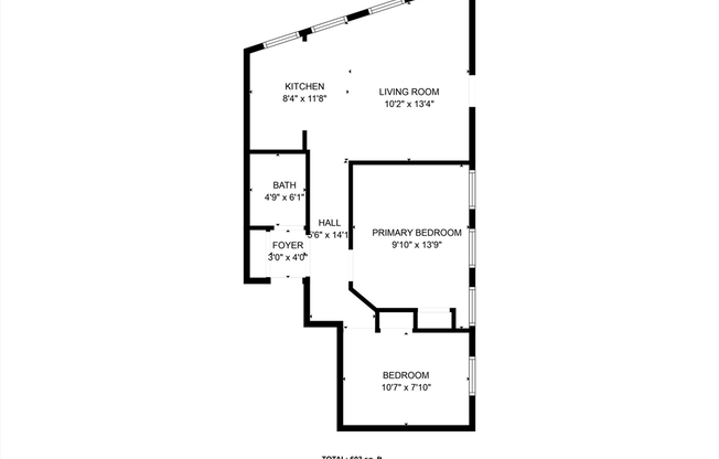 2 beds, 1 bath, 603 sqft, $3,650, Unit 4
