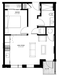 1 bed, 1 bath, 563 sqft, $1,750