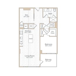 1 bed, 1 bath, 824 sqft, $2,684
