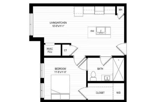 1 bed, 1 bath, 570 sqft, $2,000, Unit 405