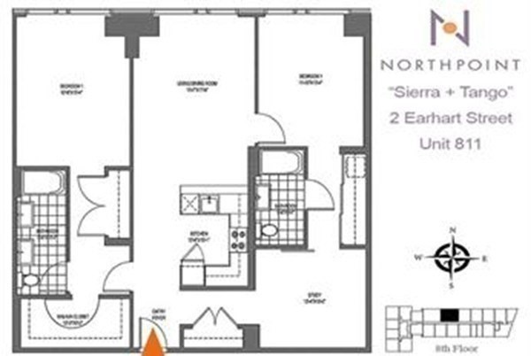 2 beds, 2 baths, 1,367 sqft, $4,800, Unit 811