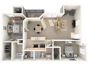 2 beds, 2 baths, 1,190 sqft, $1,524