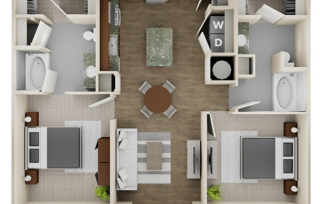 2 beds, 2 baths, 1,099 sqft, $1,650