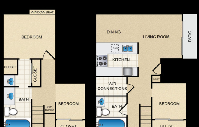 3 beds, 2 baths, 1,400 sqft, $2,195, Unit 6512