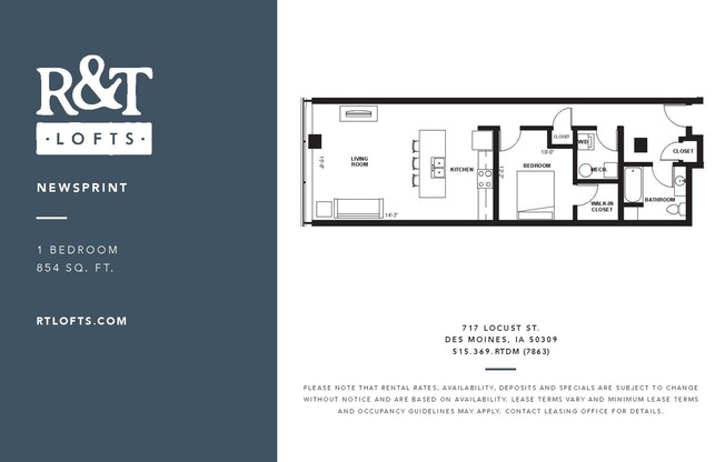 1 bed, 1 bath, 854 sqft, $1,200