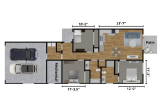 3 beds, 2 baths, 1,198 sqft, $1,895