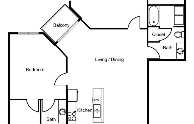 2 beds, 2 baths, 1,400 sqft, $1,880, Unit 4876-303