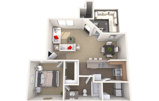 1 bed, 1 bath, 739 sqft, $1,195, Unit 2074