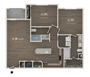 2 beds, 2 baths, 1,181 sqft, $2,318