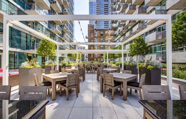 Outdoor Grill With Intimate Seating Area at One 333, Illinois