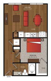 1 bed, 1 bath, 676 sqft, $1,486