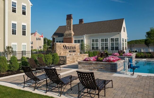 Poolside Relaxing Chairs at Meridian West Shore, Mechanicsburg Pennsylvania