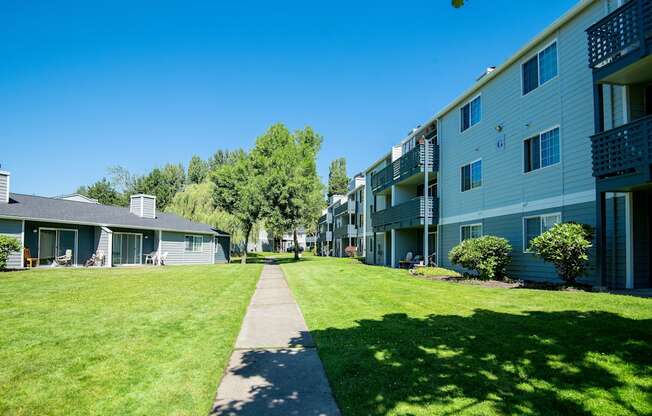 Hunt Club building exteriors and community walk way