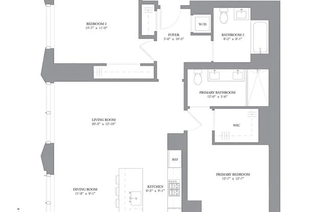 2 beds, 2 baths, 1,175 sqft, $8,750, Unit 51H