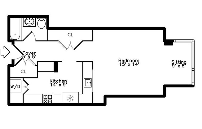 Studio, 1 bath, 610 sqft, $3,200, Unit 807