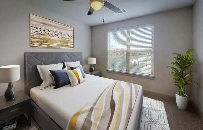 Beautiful Bright Bedroom With Wide Windows at Civic at Frisco Square Apartments, Frisco, TX