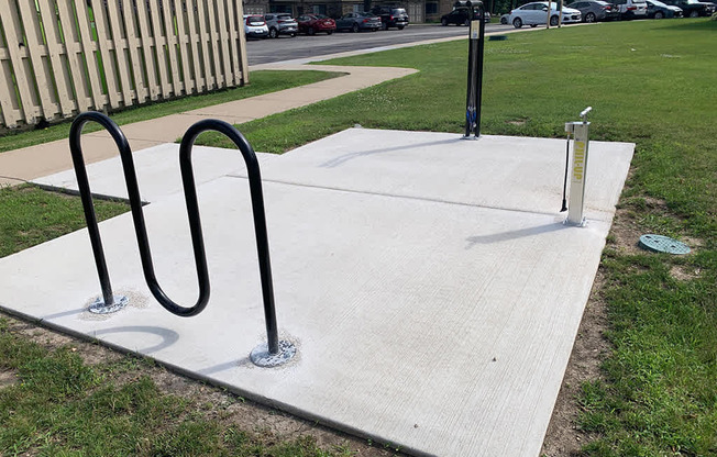 A bike maintenance station at Tanglewood Apartments, Oak Creek, WI