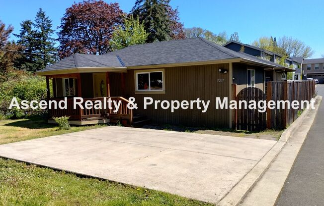 Spacious One Level Open Floor Plan with Large Kitchen, Central AC, Oversize Deck & Garden Containers Corner Lot