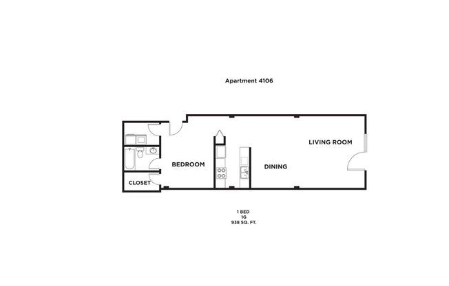 1 bed, 1 bath, 938 sqft, $2,030