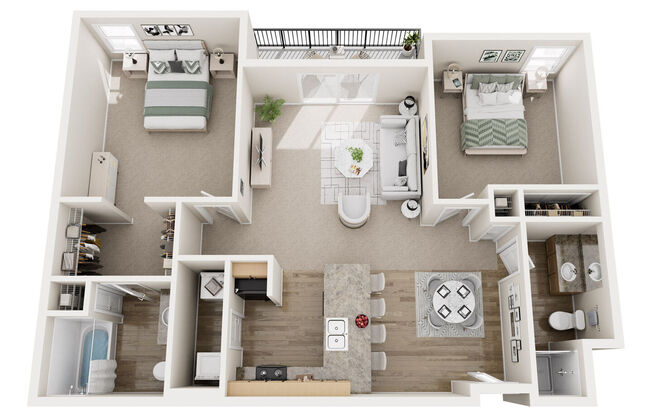 2 beds, 2 baths, 1,047 sqft, $1,350