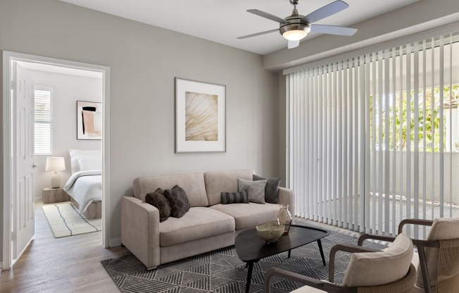 Living Room With Bedroom View at Lasselle Place, Moreno Valley, 92551