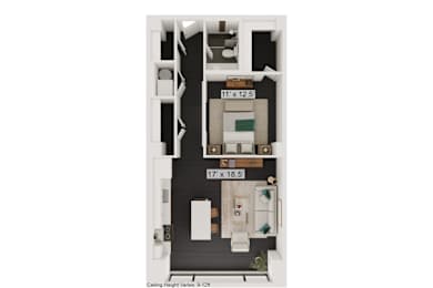 1 bed, 1 bath, 775 sqft, $1,596