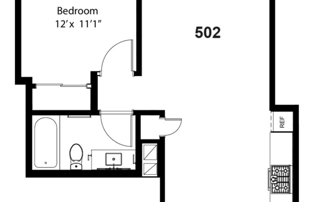 1 bed, 1 bath, 572 sqft, $2,995, Unit 502