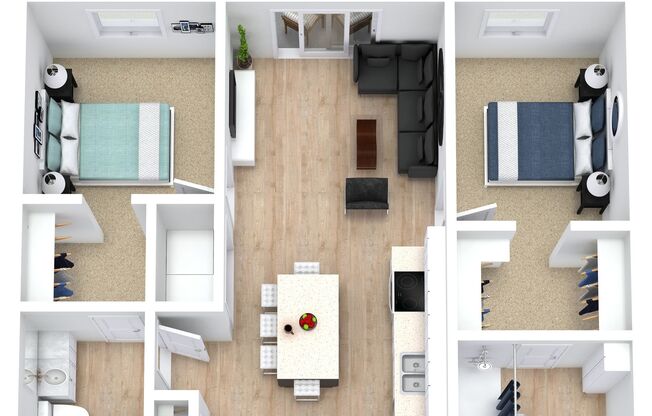 2 beds, 2 baths, 998 sqft, $1,600, Unit 217