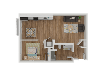 1 bed, 1 bath, 670 sqft, $2,973