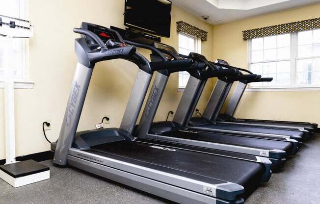 treadmills all in a row at Heatherwood House at Patchogue, New York, 11772