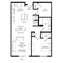 1 bed, 1 bath, 920 sqft, $2,220