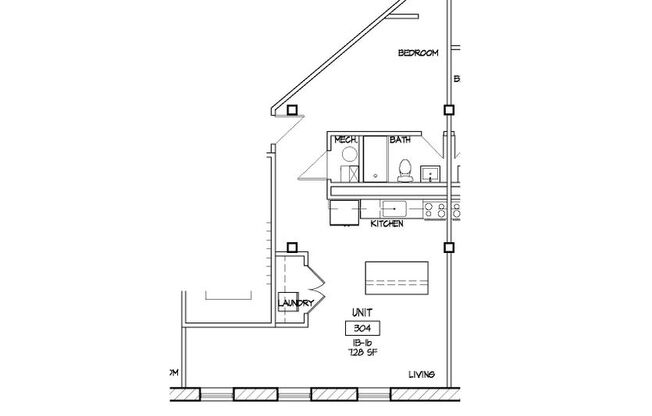1 bed, 1 bath, 728 sqft, $1,400, Unit 304