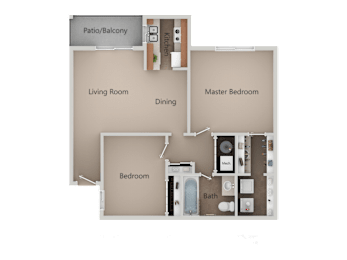 2 beds, 1 bath, 840 sqft, $1,346