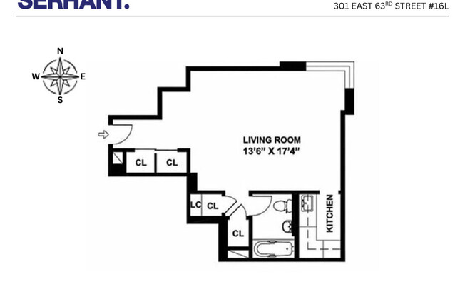 Studio, 1 bath, $3,800, Unit 16L