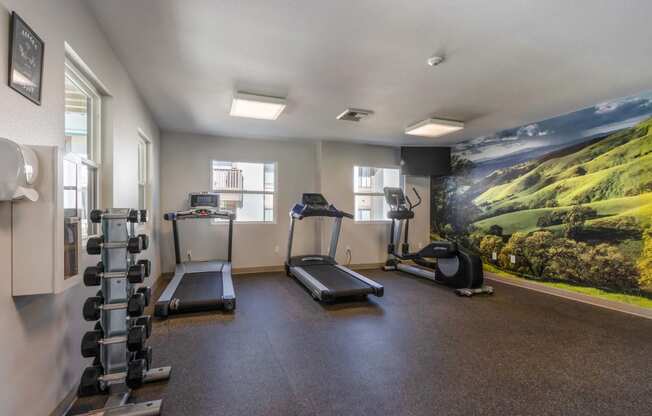 the gym at the preserve apartments