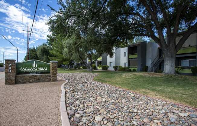 Signage at Saguaro Villas Apartments in Tucson AZ September 2020
