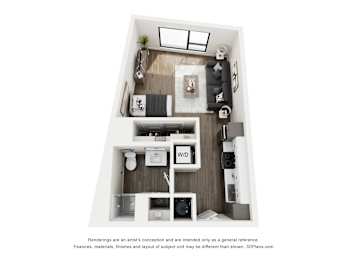 Studio, 1 bath, 462 sqft, $1,500