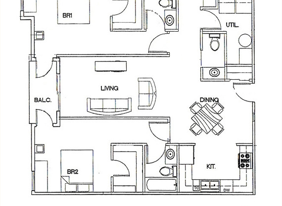 2 beds, 2.5 baths, 1,209 sqft, $2,392, Unit 220