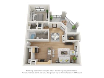 1 bed, 1 bath, 775 sqft, $1,413