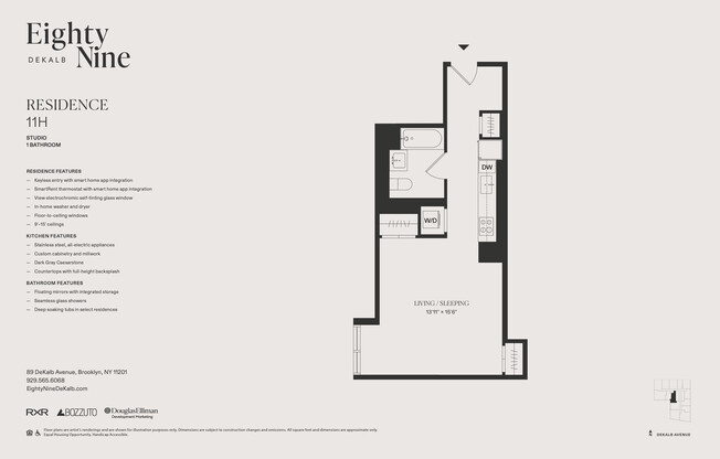 Studio, 1 bath, $3,805, Unit 11H