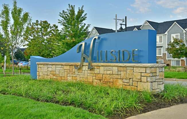 Property Entrance Sign at Hillside Apartments, Wixom