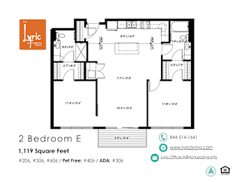 2 beds, 2 baths, 1,119 sqft, $2,340