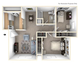 2 beds, 1 bath, 787 sqft, $1,131